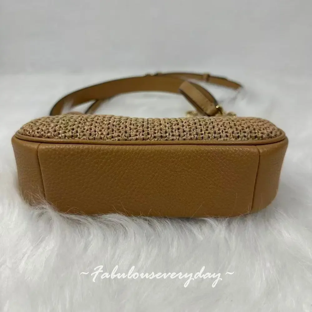 Coach Teri Mini Crossbody Bag Shoulder Bag Straw/Gold/Toast CDW66 NWT